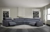 Picasso Power Motion Sectional Sofa in Blue Grey Leather by J&M