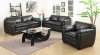 Midtown Sofa & Loveseat in Black Leather Match w/Options