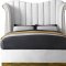 Flora Upholstered Bed in White Velvet Fabric by Meridian