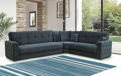 FD510 Sectional Sofa Sleeper in Gray Fabric by FDF