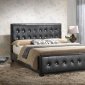 G2583 Upholstered Bed in Black Leatherette by Glory