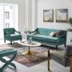 Concur Sofa in Teal Velvet Fabric by Modway w/Options