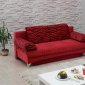 Daisy Sofa Bed Convertible in Red Microfiber Fabric by Empire