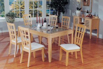 Maple Finish Modern 7 Pc Dining Set w/Optional Server [YTDS-7232-Simplicity]