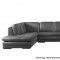 ML157 Sectional Sofa in Gray Leather by Beverly Hills