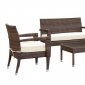 Stride Patio Sofa 4Pc Set in Brown/White by Modway