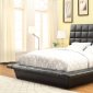 Louisa 300510 Upholstered Bed in Black Leatherette by Coaster