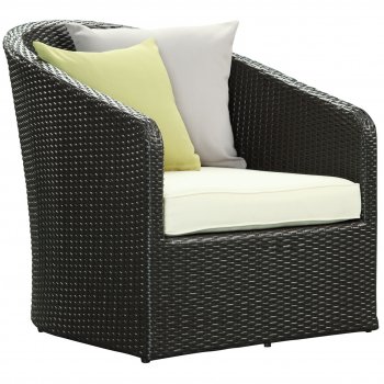 Cozy Outdoor Patio Armchair in Espresso/White by Modway [MWOUT-Cozy]