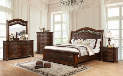 Janiya Traditional Bedroom CM7539 in Brown Cherry w/Options