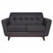 Luray Sofa LL90DGRW in Dark Grey Wool by LeisureMod w/Options