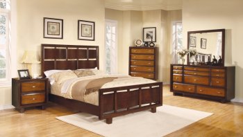 203071 Nelson Bedroom by Coaster in Cherry & Brown [CRBS-203071 Nelson]