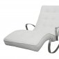 Christiane Rocker Chaise in White Leatherette by Whiteline