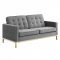 Loft Sofa in Gray Velvet Fabric by Modway w/Options