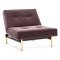 Splitback Sofa Bed in Gray w/Arms & Brass Legs by Innovation