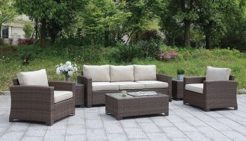 Brindsmade 6Pc Outdoor Patio Sofa Set CM-OS1842BR in Brown [FAOUT-CM-OS1842BR-Brindsmade]