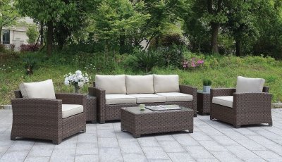 Brindsmade 6Pc Outdoor Patio Sofa Set CM-OS1842BR in Brown