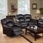 F6672 Motion Sofa Black Bonded Leather by Boss w/Options