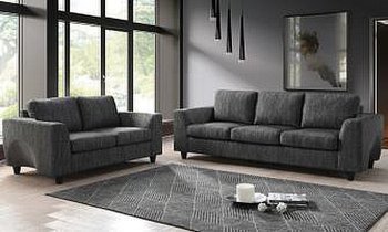 U9065 Sofa & Loveseat Set in Dark Gray by Global w/Options [GFS-U9065 Dark Gray]