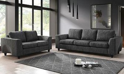 U9065 Sofa & Loveseat Set in Dark Gray by Global w/Options