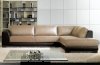 SF6573 Brown & Tan Full Leather Sectional Sofa by At Home USA