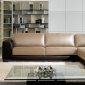 SF6573 Brown & Tan Full Leather Sectional Sofa by At Home USA