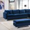 Naomi Sectional Sofa 636 in Navy Velvet Fabric by Meridian