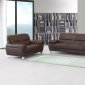 Brown Full Leather Modern Sofa, Loveseat & Chair Set w/Options