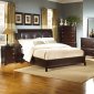 Espresso Finish Contemporary Bedroom w/Leatherette Headboard