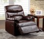 Cracked Brown Bonded Leather Elegant Modern Recliner