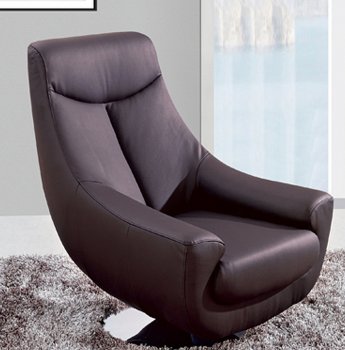 Lori Swivel Chair in Chocolate Leather by Whiteline Imports [WLCC-Lori Chocolate]