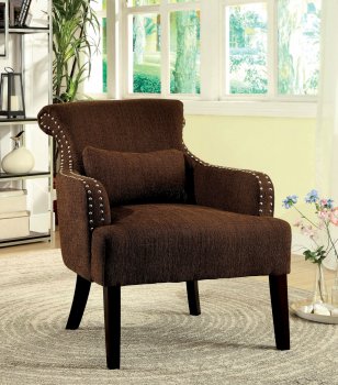 Agalva Accent Chair CM-AC6113BR 2Pc Set in Brown [FACC-CM-AC6113BR-Agalva Brown]