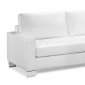 Contemporary White Bycast Leather Sectional Sofa W/Tufted Seats