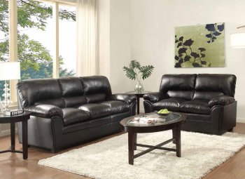 Talon Sofa 8511BK in Black Bonded Leather Match by Homelegance [HES-8511BK Talon]