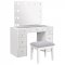 Regina Vanity Set 930245 in White by Coaster w/Stool