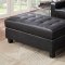 2510 Sectional Sofa Set in Black Bonded Leather Match PU