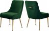 Owen Dining Chair 744 Set of 2 Green Velvet Fabric by Meridian