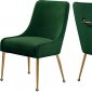 Owen Dining Chair 744 Set of 2 Green Velvet Fabric by Meridian