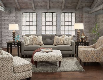 Burlon SM8565 Sofa in Gray Fabric w/Options [FAS-SM8565-Burlon]