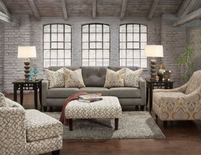 Burlon SM8565 Sofa in Gray Fabric w/Options