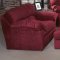 Burgundy Fabric Transitional Living Room w/Sewn-on Arm Pillows