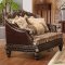 Alexa Traditional Sofa & Loveseat Set in Fabric & Bonded Leather