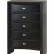 Salerno Bedroom Set 5Pc in Black by Global w/Options