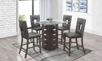 D4040BT Bar Set 5Pc in Grey by Global w/D705BS Barstools