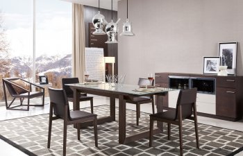 E537T Dining Table in Brown Oak & Grey by J&M w/Options [JMDS-E537T]