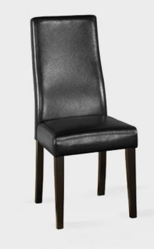 Black Bycast Leather Set of 2 Modern Dining Chairs [ARDC-341-Black]