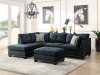 Laurissa Sectional Sofa w/Ottoman 54360 in Dark Blue by Acme