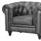 Black Full Leather Contemporary Living Room Sofa w/Options