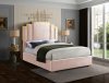 Hugo Bed in Pink Velvet Fabric by Meridian