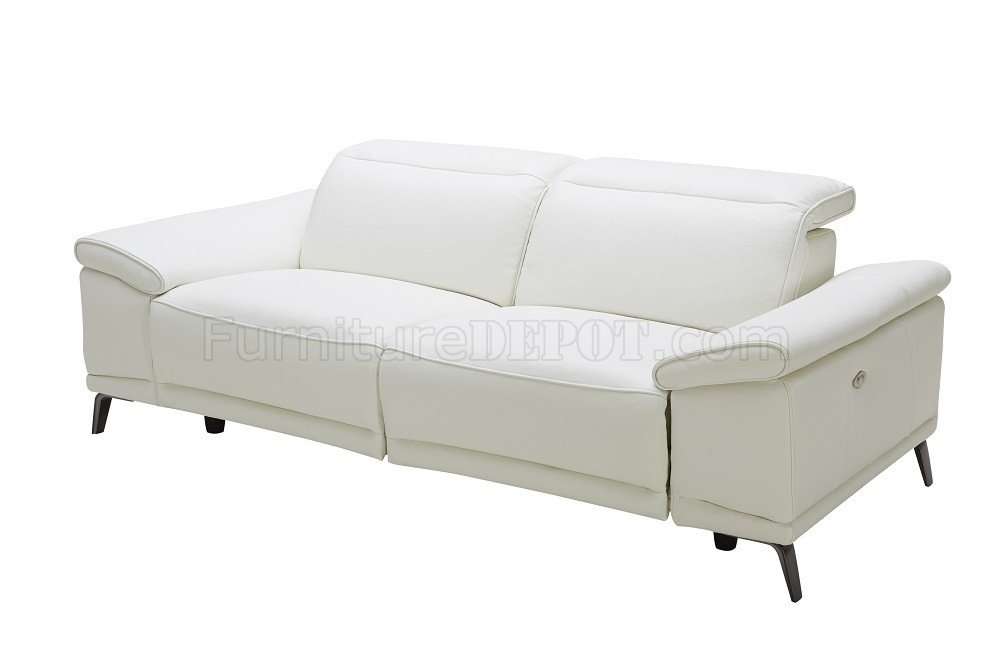 Gaia Sofa in White Premium Leather by J&M w/Options