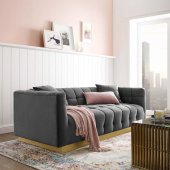 Vivacious Sofa in Gray Velvet Fabric by Modway